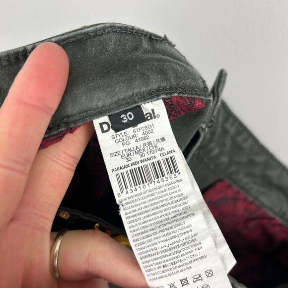 Desigual Green Patchwork Embellished Barrell Leg Trouser Pants 30 - Picture 6 of 6